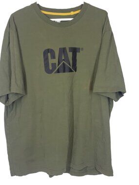 Caterpillar CAT Construction Men's XXL Olive Green Short Sleeve Shirt Crew Neck